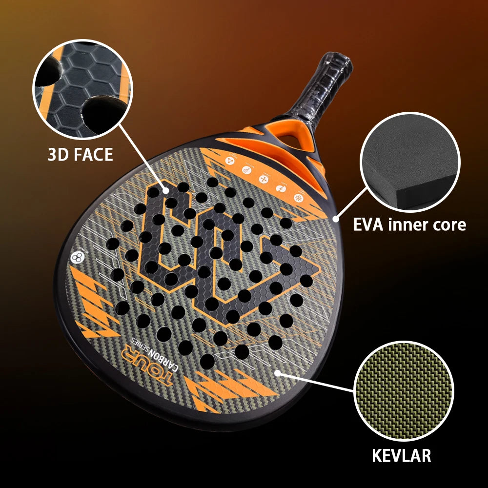 Padel Racket Beach Tennis Paddle Racket KEVLAR Surface 3D With EVA Memory Foam Core Tennis Padel High-quality