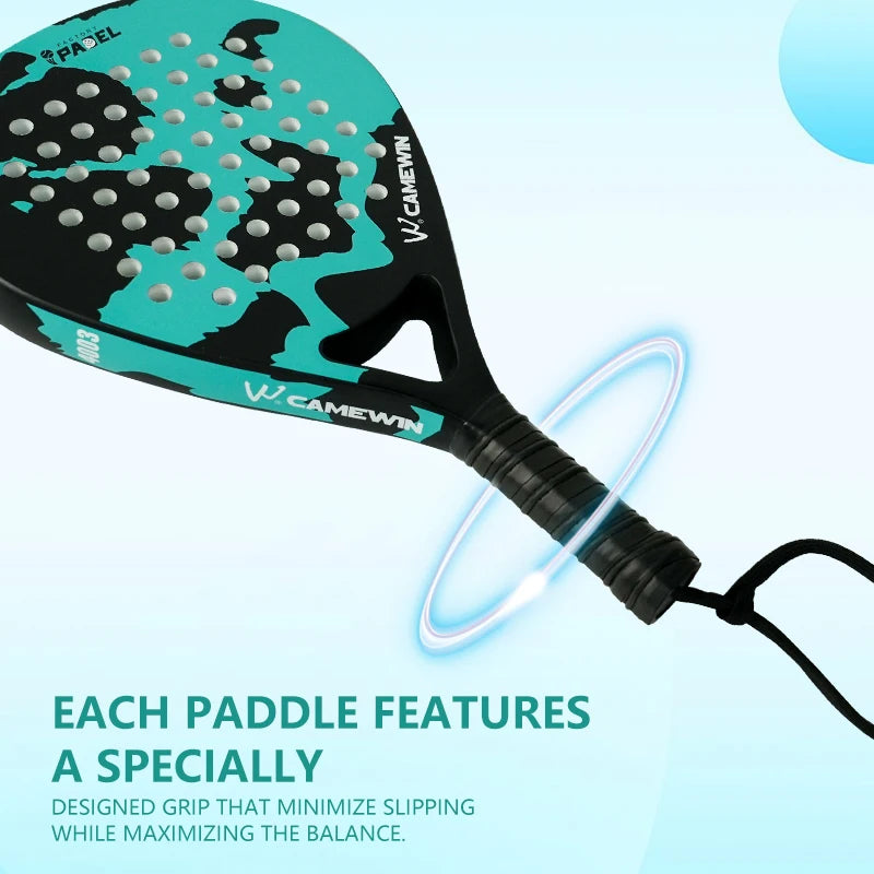 Lightweight Carbon Fiber Cage Padel Racket | Tennis Racquet Sports Equipment Fitness And Health, Good Elasticity, High Quality!