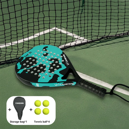 Lightweight Carbon Fiber Cage Padel Racket | Tennis Racquet Sports Equipment Fitness And Health, Good Elasticity, High Quality!