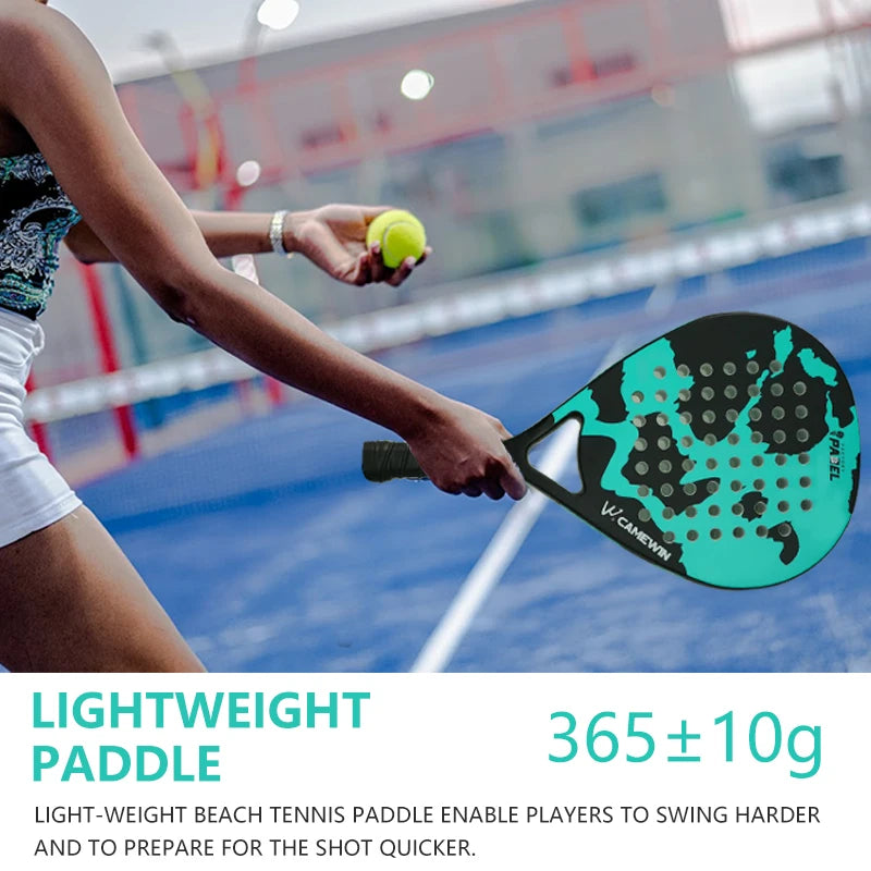 Lightweight Carbon Fiber Cage Padel Racket | Tennis Racquet Sports Equipment Fitness And Health, Good Elasticity, High Quality!