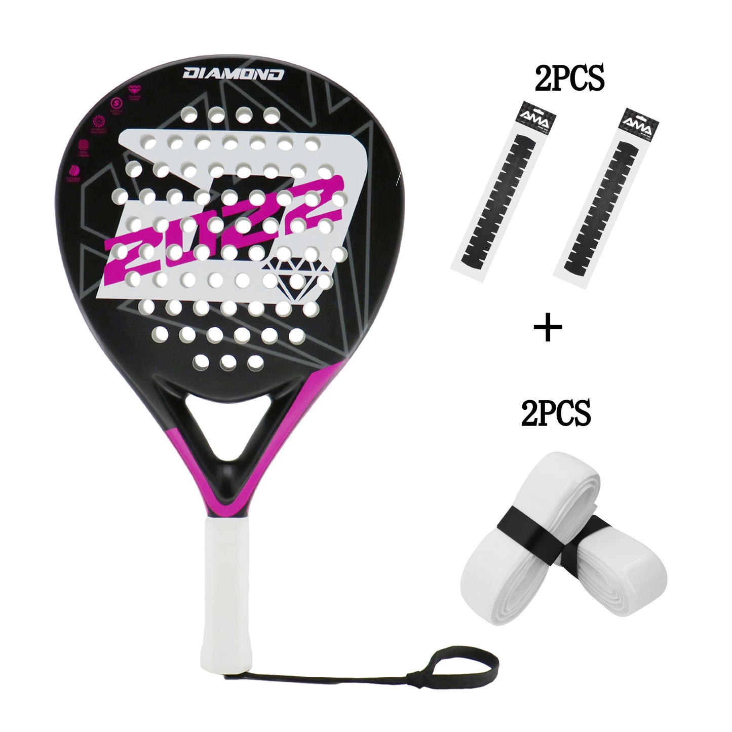 Lightweight Paddle Tennis Racket 2022 Diamond Shape With Precision Holes Carbon Padel Racket Suitable For Beginner To Advanced