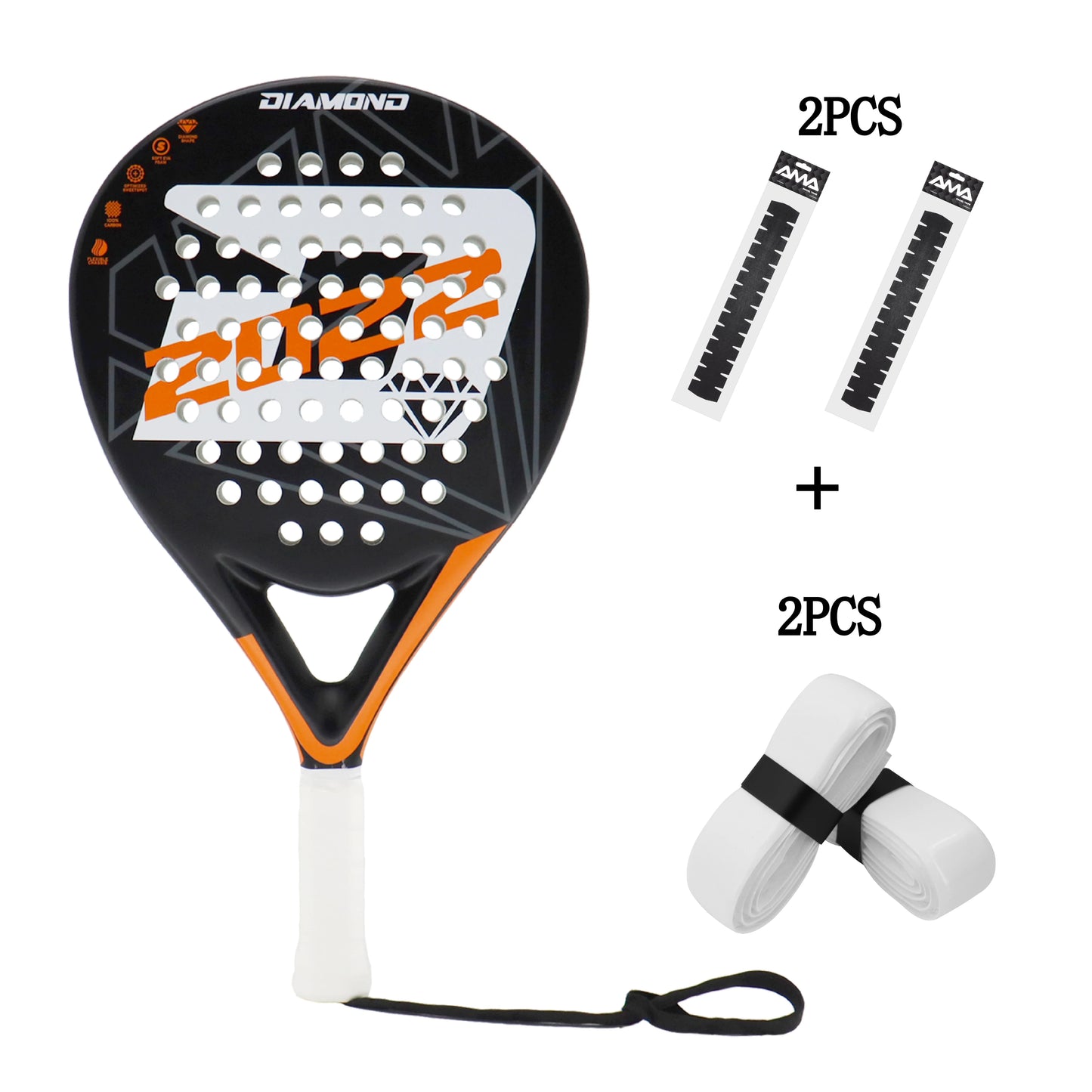 Lightweight Paddle Tennis Racket 2022 Diamond Shape With Precision Holes Carbon Padel Racket Suitable For Beginner To Advanced